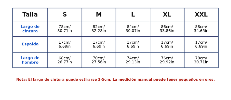 Guía de tallas Alenok